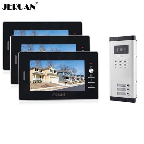 JERUAN New Apartment Intercom System 7 Inch Color Video Door Phone