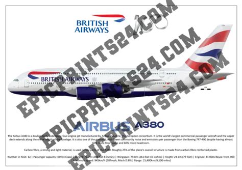 British Airways Airbus A Aircraft Fleet Illustration Print G Xlea