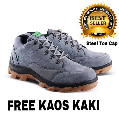 Jual Sepatu Kickers Safety Low Boot Kulit Suede Ujung Besi Sepatu Kerja