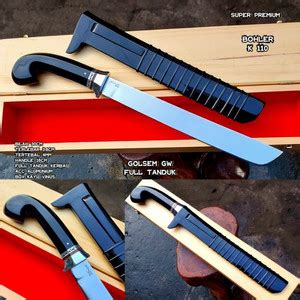 Jual Golok Pisau Sembelih Full Tanduk Baja Bohler K Super Tajam