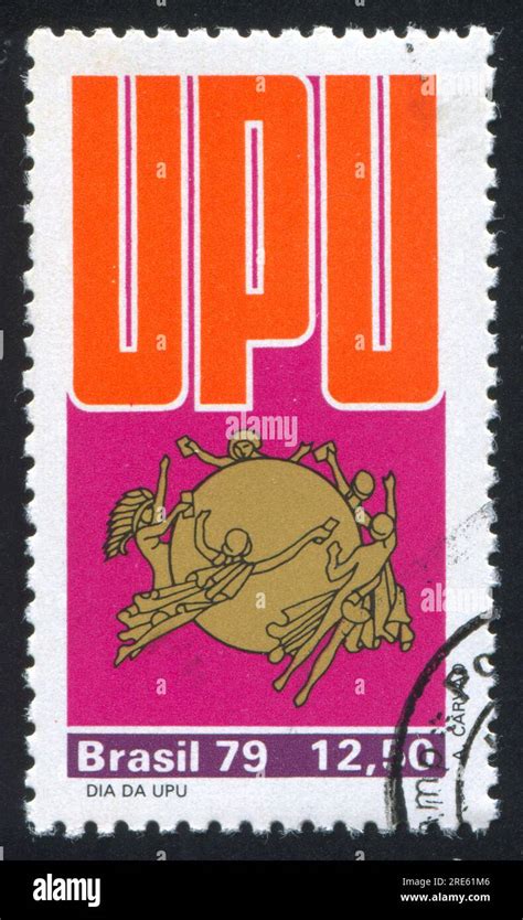 Brazil Circa Stamp Printed By Brazil Shows Upu Emblem Circa