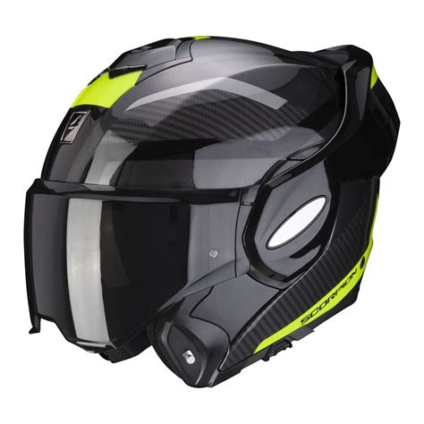 Casco Modulare Flip Back Scorpion Exo Tech Trap Black Neon Yellow Size