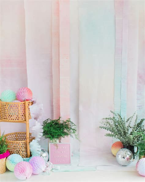 DIY Rainbow Watercolor Crepe Paper Backdrop