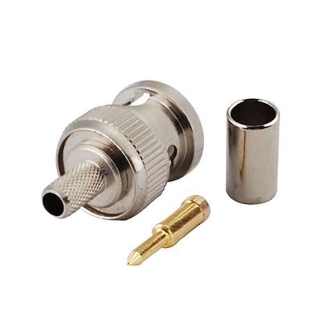 Bnc Male Crimp Solder Connector For Rg Double Shield Coaxial Cable