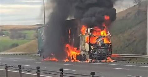 Live Traffic Updates On M62 After Huge Lorry Bursts Into Flames News