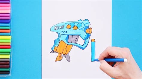 How To Draw Nerf N Strike Nano Fire Blaster Youtube