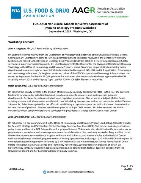 SOLUTION: FDA AACR Non clinical Models for Safety Assessment of Immuno