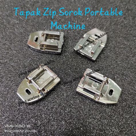 Tapak Zip Sorok Mesin Jahit Portable Concealed Invisible Zipper Presser