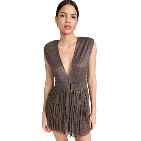 Sabina Musayev Dresses Sabina Musayev Skylar Mini Dress In Metallic