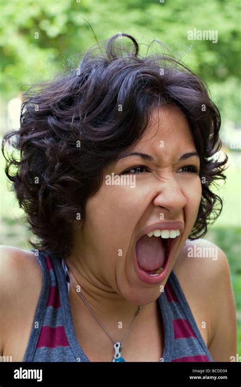 Angry Girl Screaming Stock Photo Alamy