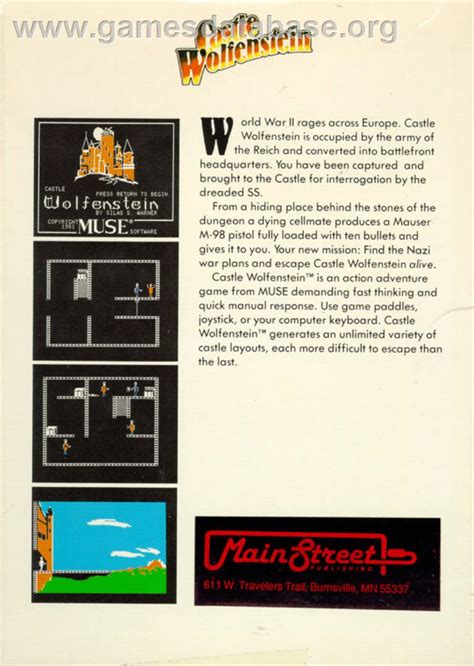 Castle Wolfenstein Apple II Artwork Box Back