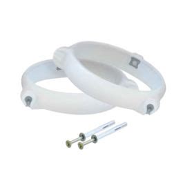 2 Colliers bride blanc pour tube Ventilation Rond Ø125 Vis 5x45 mm et