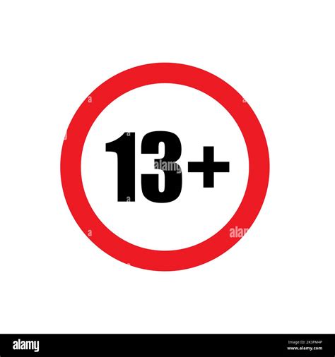 13 plus Symbolvektor unter sechzehn Jahren Verbotszeichen, Erwachsene ...