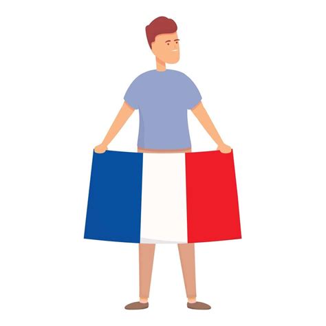 French boy with flag icon cartoon vector. World child 14350272 Vector ...