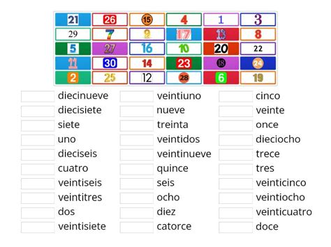 Los Numeros 1 30 Match Up