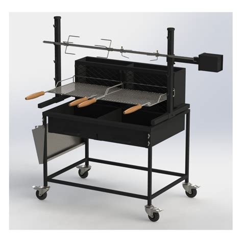 Barbecue Acier Sur Table Avec Tournebroche Kg