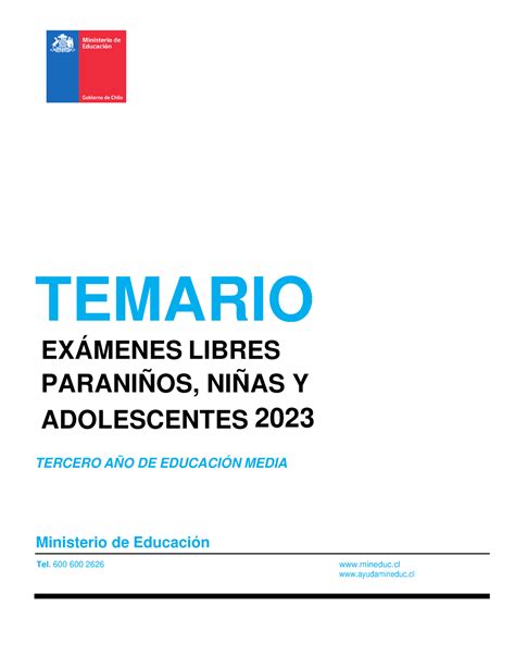 Temario media 3deg medio uce 240723 2020 TEMARIO EXÁMENES LIBRES