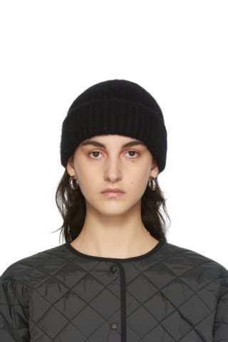 TOTEME Bonnet noir en cachemire à rebord roulé SSENSE France