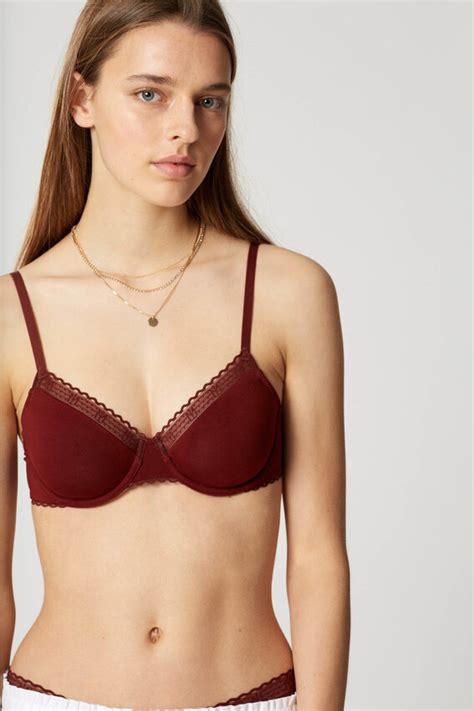 Soutien gorge avec armatures rouge issu de fibres végétales La Petite