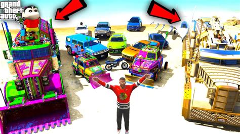 Franklin Testing HUGE CARS Vs MASSIVE SPEED JUMP In GTA 5 JSS GAMER