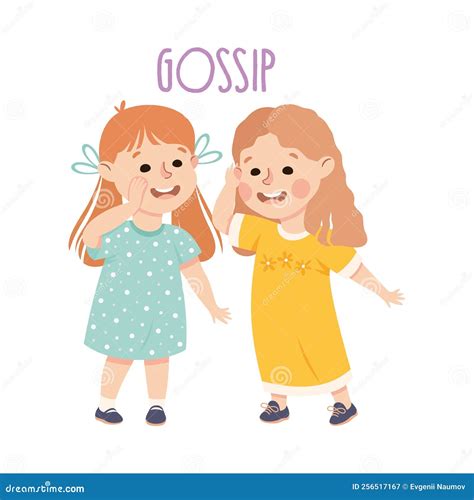 Little Girls Friends Gossiping Demonstrating Vocabulary And Verb