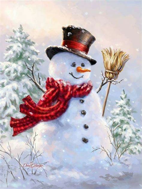 Bonhomme Neige Peinture De No L Toile De No L Illustration Noel