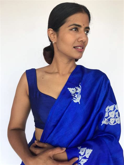 Royal Blue Raw Silk Blouse Mirra Clothing