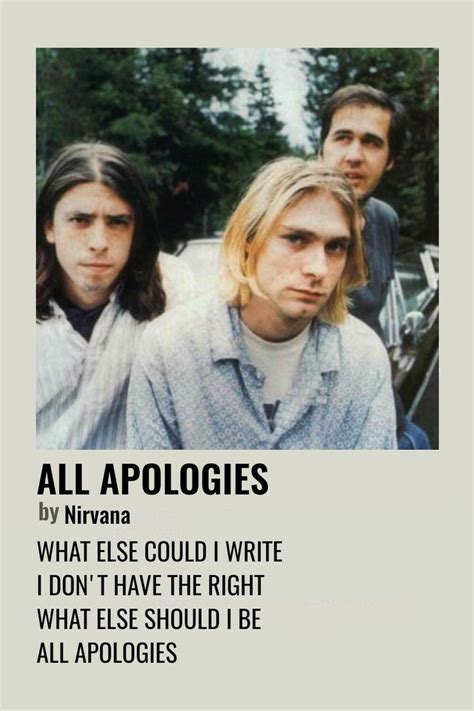 nirvana-all apologies in 2023 | Nirvana songs, Nirvana, Album songs