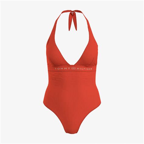 Tommy Hilfiger Halter One Piece Kadın Turuncu Mayo KADIN Mayo Bikini SuperStep