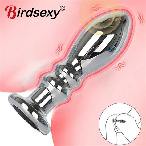 Stainless Steel Anal Vibrators For Men Metal Vibrating Anal Plug Anal