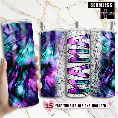 Tye Dye Mama Sublimation Design For 20 Oz Skinny Tumbler Sublimation