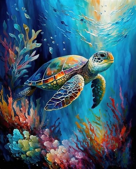 Printable Wall Art Sea Turtle Art Turtle Lover Ts Abstract Ocean