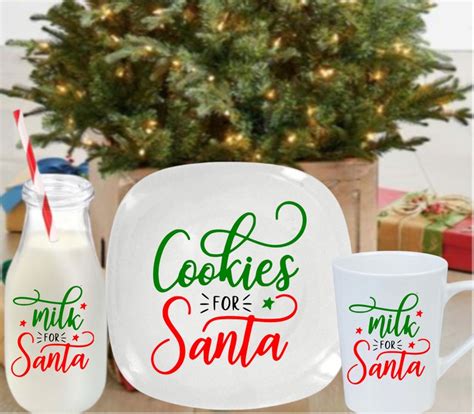 Cookies for Santa Plate Milk for Santa Mug Milk for Santa Glass Jug ...