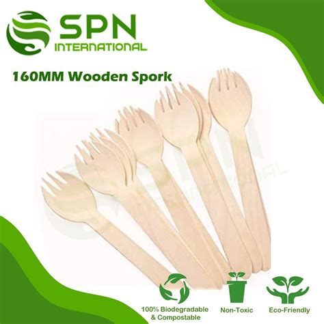 Birch Wood Brown 160mm Disposable Wooden Spork For Hotels And