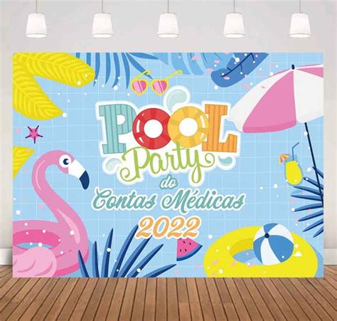 Painel De Festa Personalizado Pool Party Elo