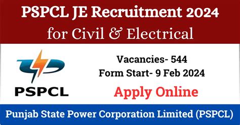 PSPCL JE Electrical Civil Recruitment 2024 Apply Online For 544 Post