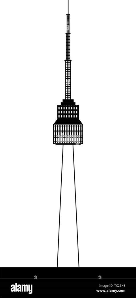 La Torre De Se L N Icono Caricatura En Blanco Y Negro Imagen Vector De