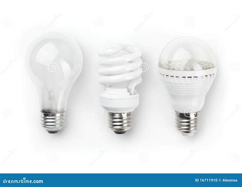 Led Fluorescent And Incandescent Light Bulbs Stock Photo Image 16711910