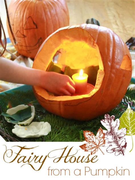 Carving a Pumpkin Fairy House