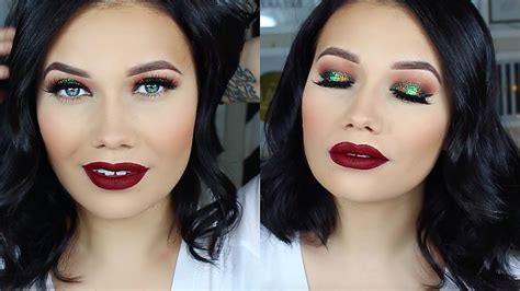 RED GREEN CHRISTMAS MAKEUP TUTORIAL YouTube