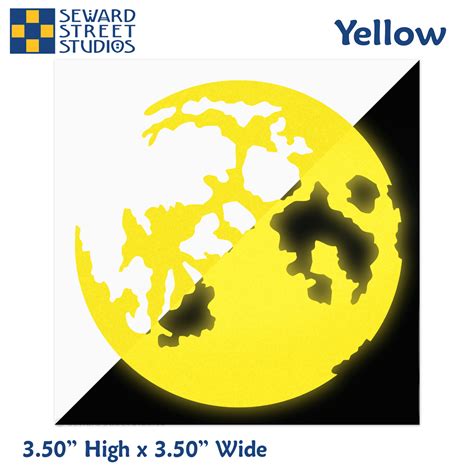 Yellow Reflective Full Moon Vinyl Decal Seward Street Studios