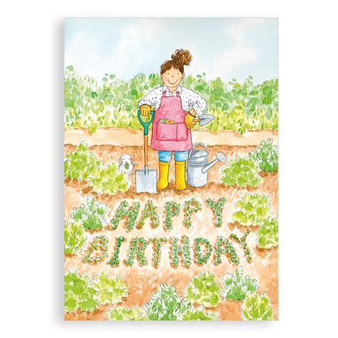 Greetings Card A Happy Birthday Garden Nice Things By Helena