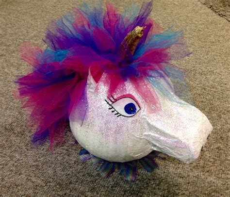 Unicorn pumpkin | Pumkin decoration, Painted pumpkins, Unicorn pumpkin