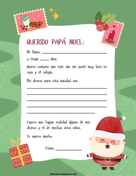 Cartas Para Santa Claus Imprimibles Cartas Para Santa Claus Carta A