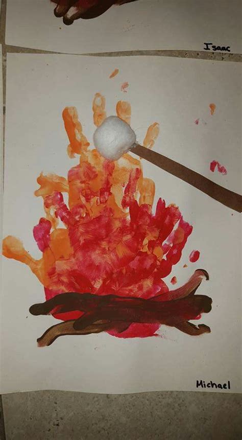 Campfire Handprints Daycare Crafts Handprint Art Handprint Craft