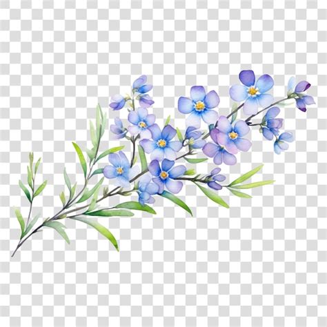 Delicate Watercolor Floral Branch Premium AI Generated PSD