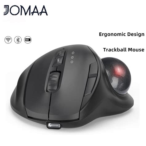 JOMAA Trackball Mouse Wireless Bluetooth Mouse Ergonomic Design Mouse