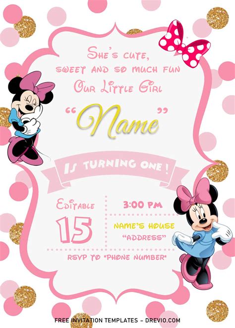 Printable Baby Shower Invitations Minnie Mouse