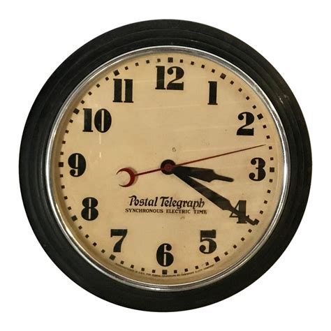 Art Deco Postal Telegraph Wall Clock Synchronous Hammond Clock Co At