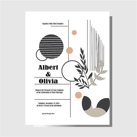 Premium Vector Flat Modern Minimalist Wedding Invitation Design